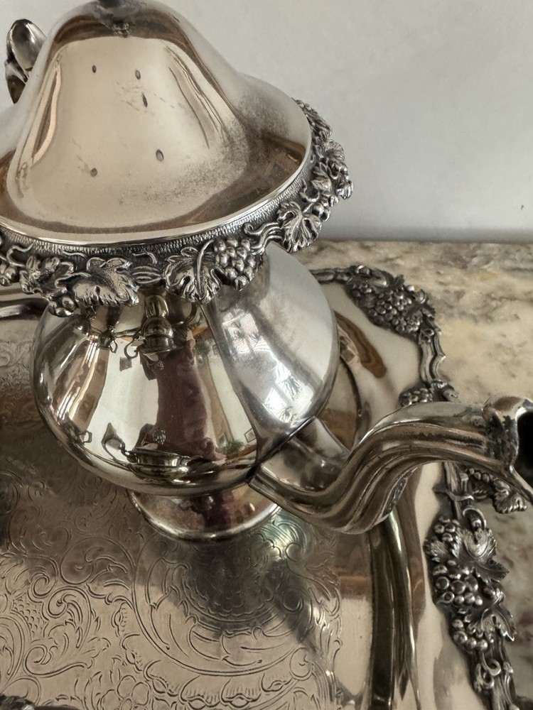 Birmingham 5 piece Tea set Silver on copper
