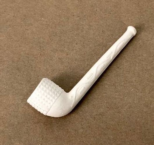 Small Clay Pipe with Basket Pattern Bowl - 2 pieces