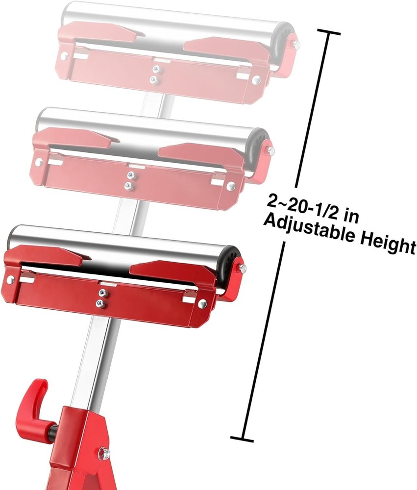 WORKPRO Folding Roller Stand Height Adjustable Heavy Duty 250LB Load Capacity US