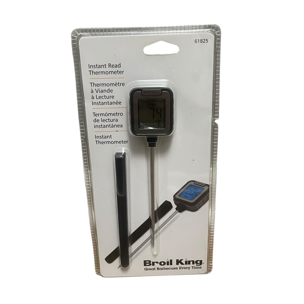 NEW Broil King Instant Read Thermometer BBQ Temp Backlit Screen Small Probe