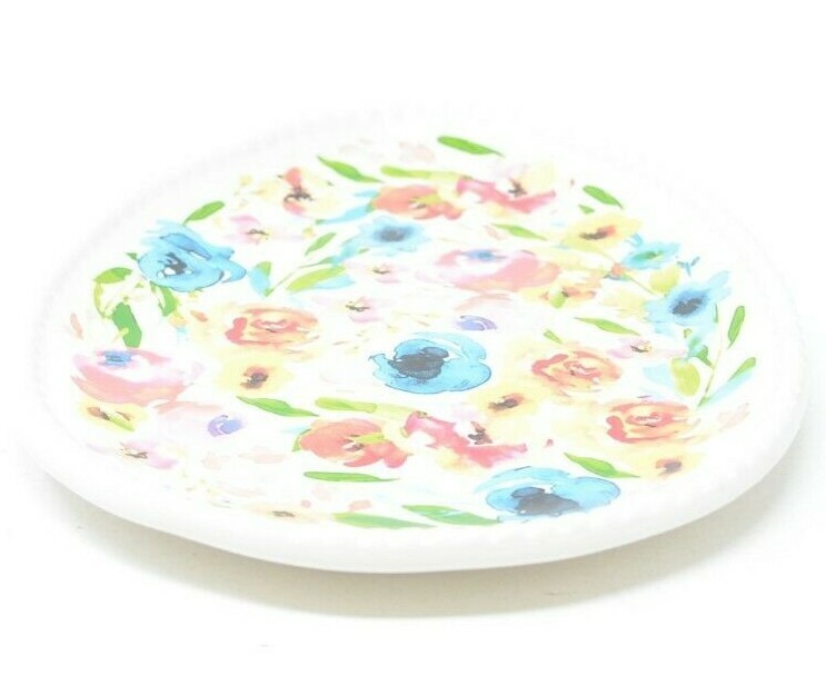 Ceramic Floral Egg-Shaped Platter