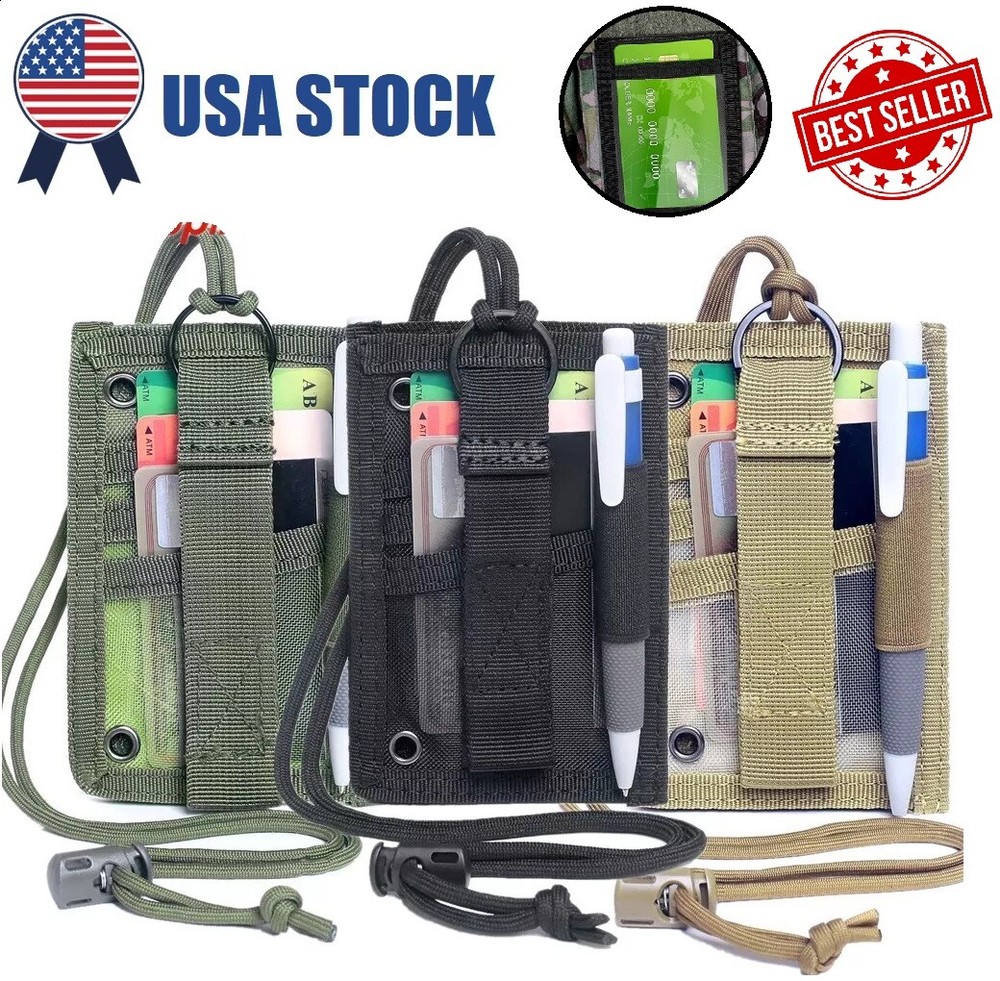 Tactical ID Card Holder with Neck Lanyard Organizer Hook&Loop Patch Badge Holder