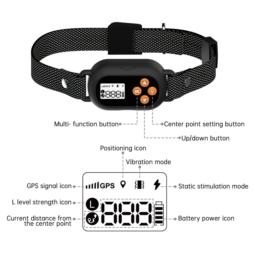 F820 GPS WIRELESS ELECTRONIC eDOG EFENCE COLLAR WATERPROOF Vibration or Static