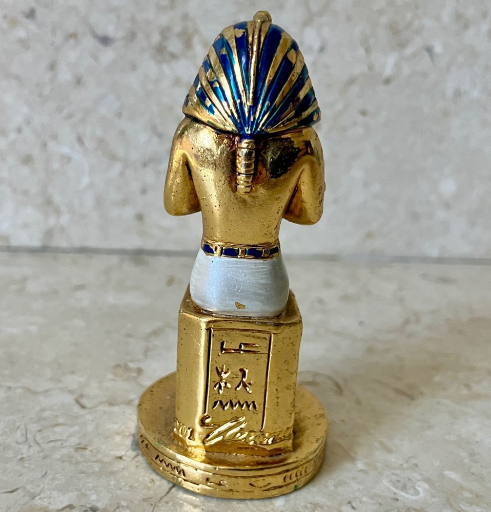 Mini Egyptian Pharoah Figurine Figure 2-3/4" - Signed