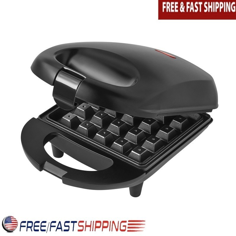 Single Waffle Maker Nonstick Ceramic Plate Cool Touch Handle Compact Design New