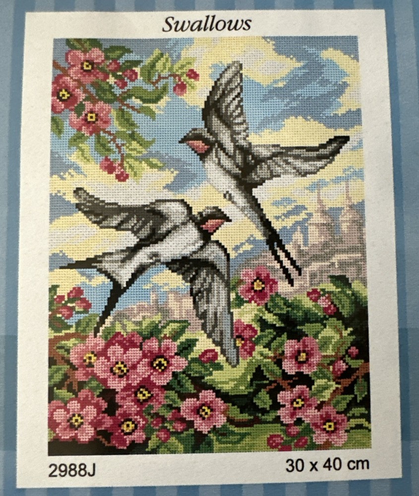 Printed Needlepoint canvas for halfstitch without Floss  30x40 Cm Orchidea