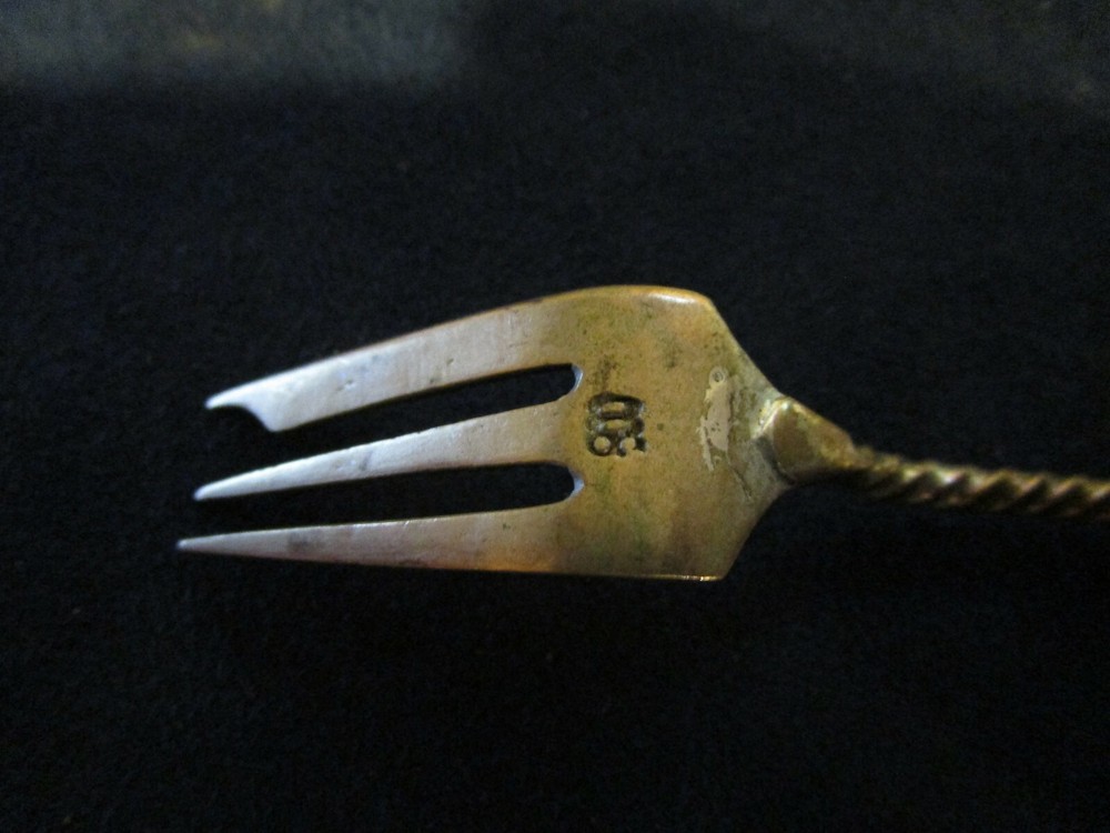 800 Silver Small Fork, Asian/Indian Figural on Handle