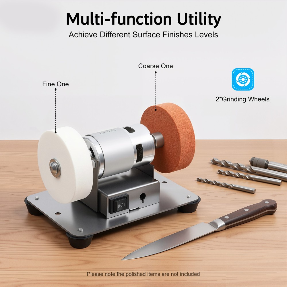 Electric Benchtop Grind Sander Adjustable Variable Speed Table Grinding Machine
