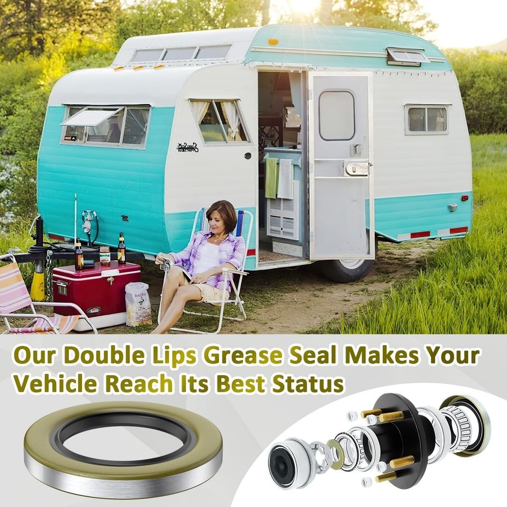 4 Pack 010-036-00 Double Lip Grease Seal for Dexter Texcom RV Trailer Replace