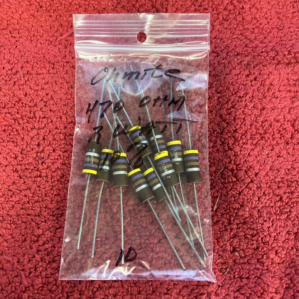 OHMITE 470 OHM 2 WATT 10% 10 PCS NOS