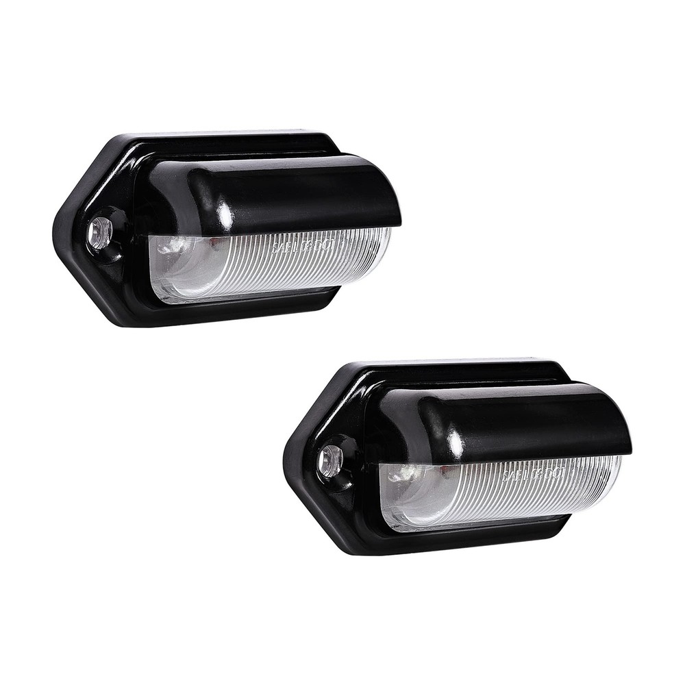 True Mods 2pc Black Boat Trailer LED License Plate Lights [DOT 2 Pack,