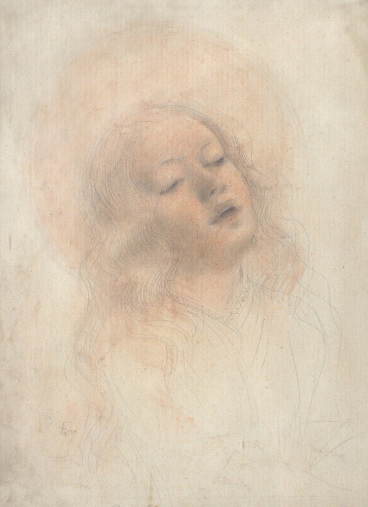 Willi Schmid Holy Drawing Crayons Expressionism Original Signed 1934