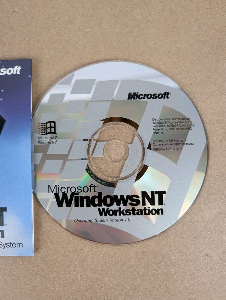 Microsoft Windows NT 4.0 Workstation Operating System CD OS 1998