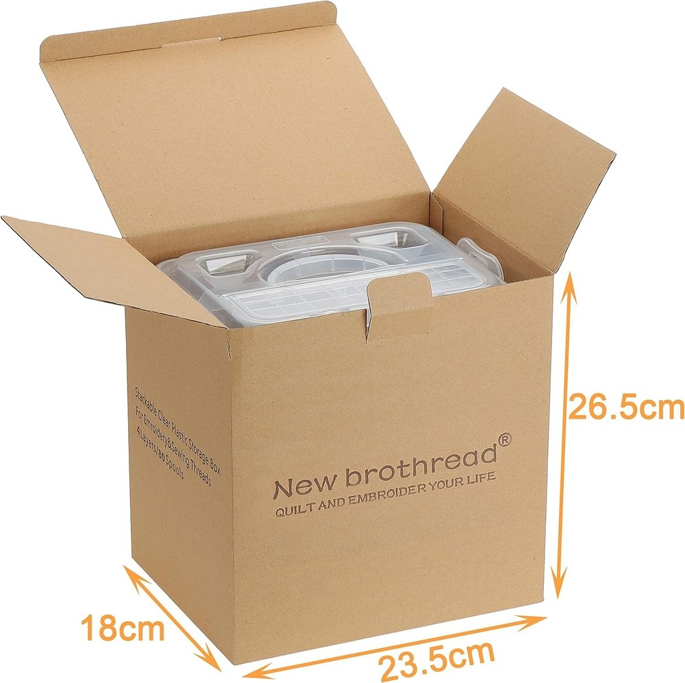 4-Layer Stackable Clear Storage Box for 80 Sewing Thread Spools - Durable Design