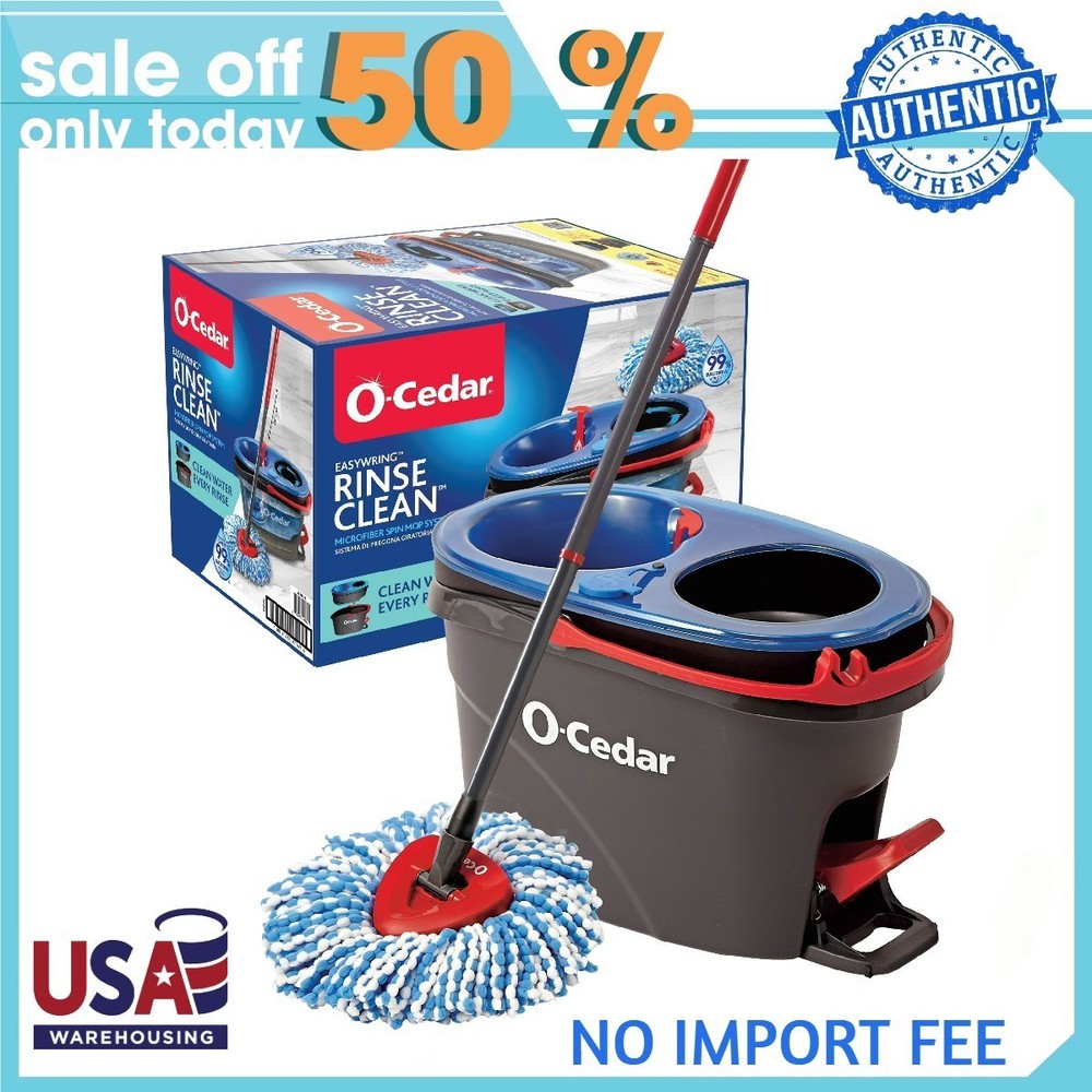 O-Cedar RinseClean Spin Mop With 2-Tank System and Microfiber Mop Head