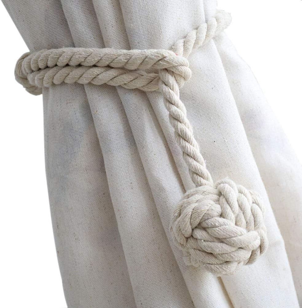 Rustic Beige Curtain Tiebacks - 2 Pack Heavy Duty Tiebacks for Medium Curtains