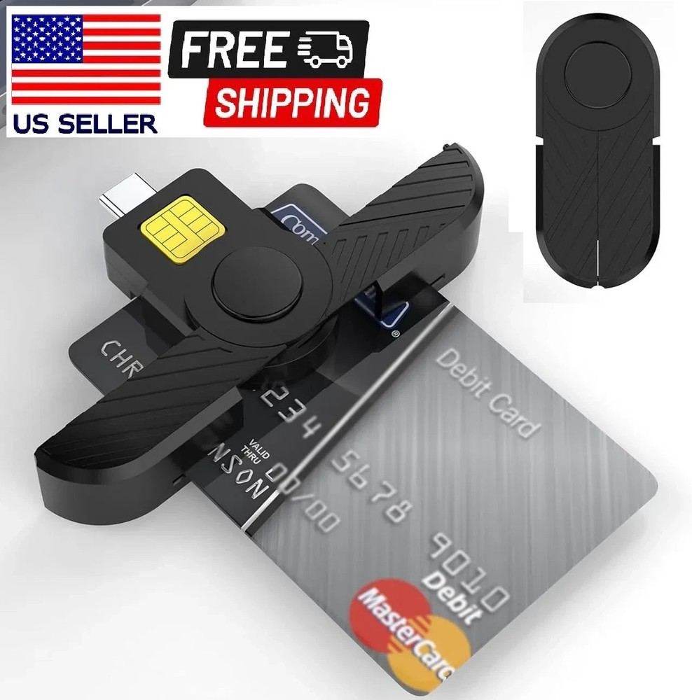 Foldable CAC Card Reader Military Smart Card Reader DOD Military USB C Reader