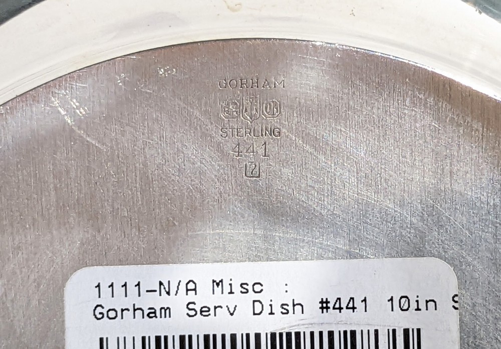 Gorham Sterling Silver Serving Dish 10" Diameter