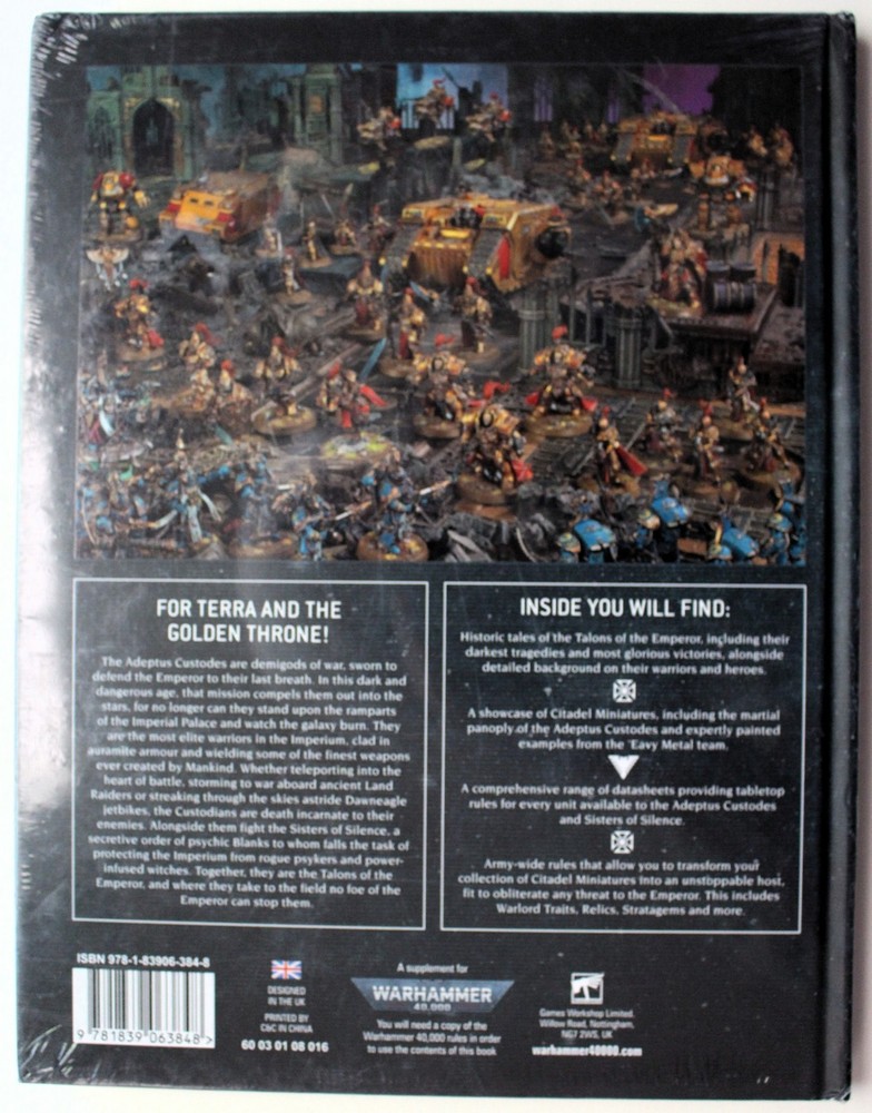 WARHAMMER 40,000 Book Code ADEPTUS CUSTODES!