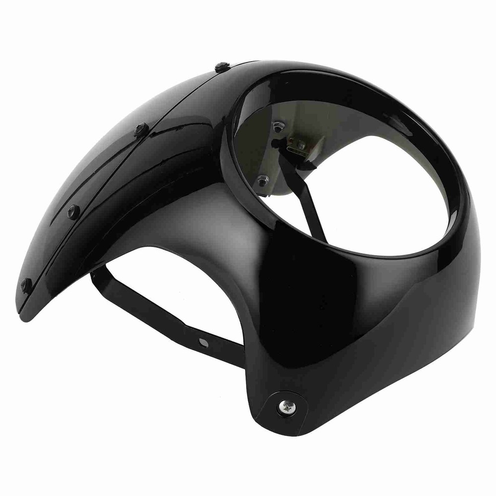 Black Lens 7in Headlight Fairing Wind Deflector Windshield for Motorcycle