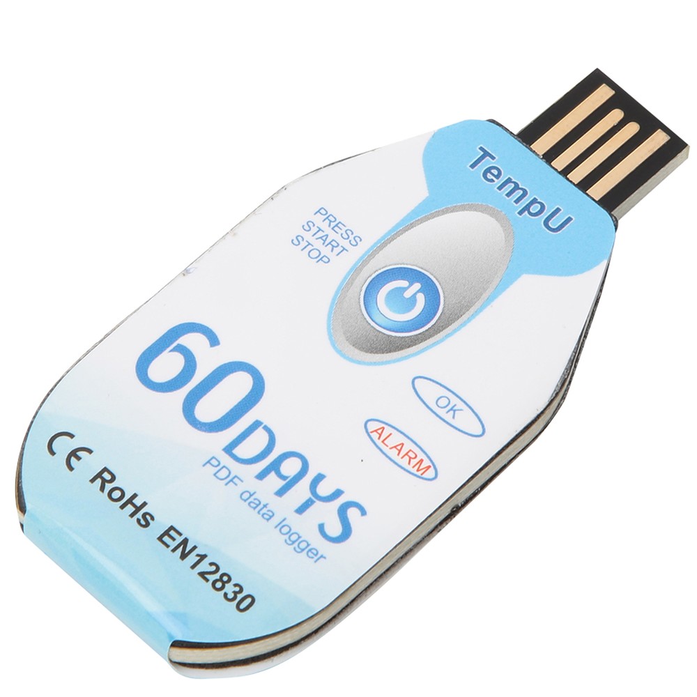 Temperature Data Logger Single Use PDF Report USB Ports 10000 Points