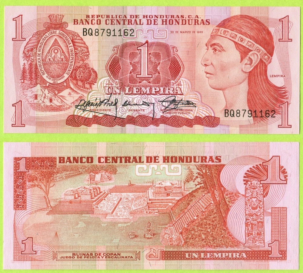 Honduras 1 Lempira 1989 P68c UNC