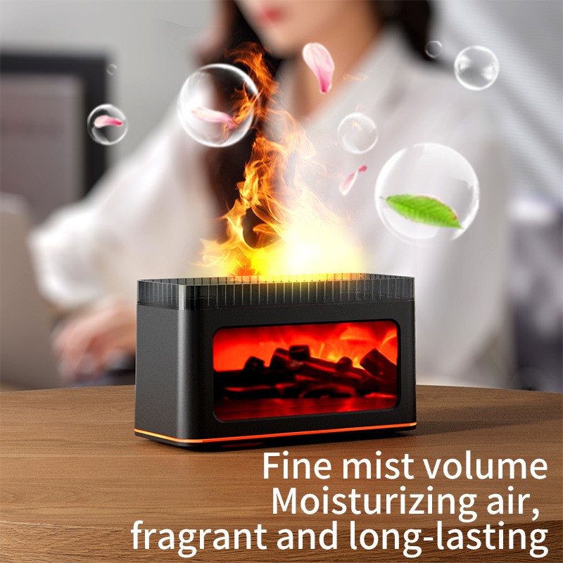 200ml Essential Oil Diffuser Volcano Fire Flame Aromatherapy Diffuser Ultrasonic