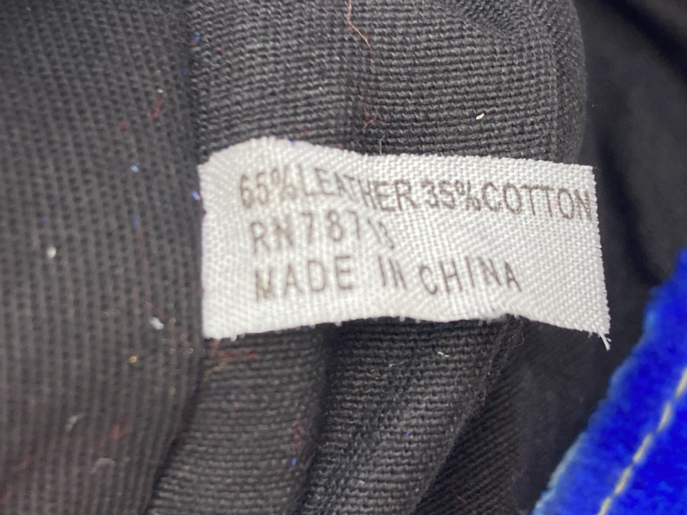 Blue Leather Stick Welding Gloves Medium
