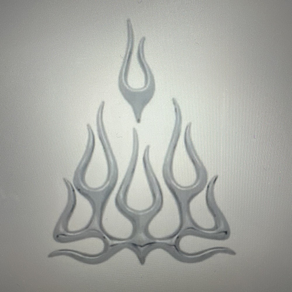 Chrome Plastic Flame Accent. #50104