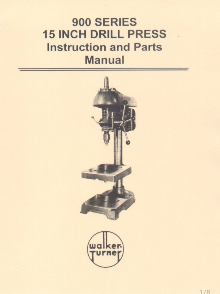 Walker Turner 900 Series 15 Drill Press Head Locking Handle Assembly DDP-50