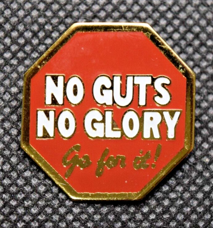 No Guts Not Glory Go For It Ski Pin