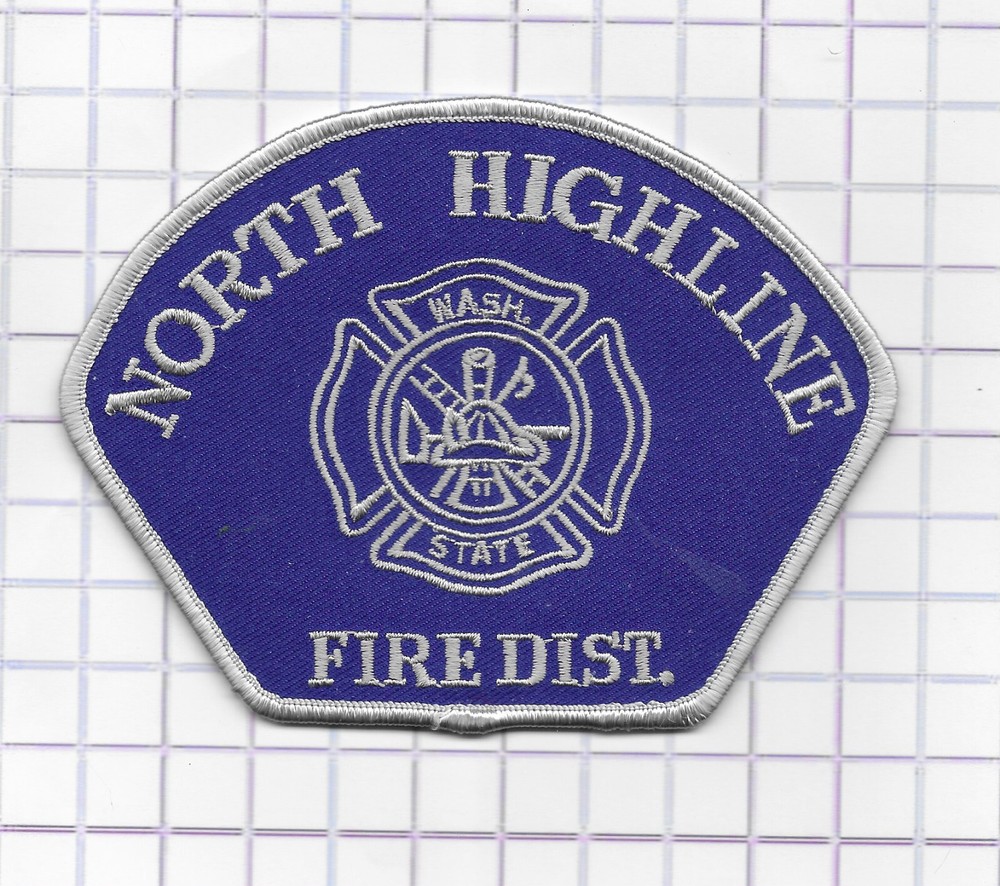 Fire Patch - North Highline Fire Dist. Washington State Blue/White