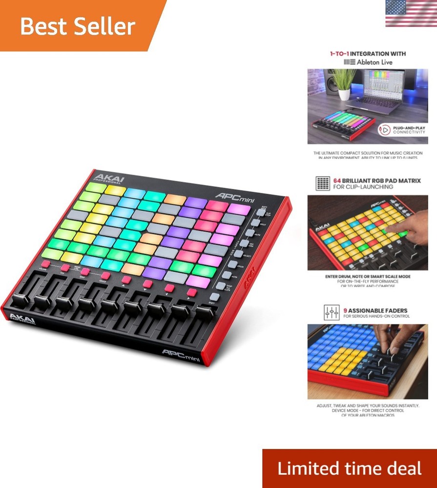 Compact APC Mini MK2 MIDI Controller for Enhanced Live Performance and Mixing