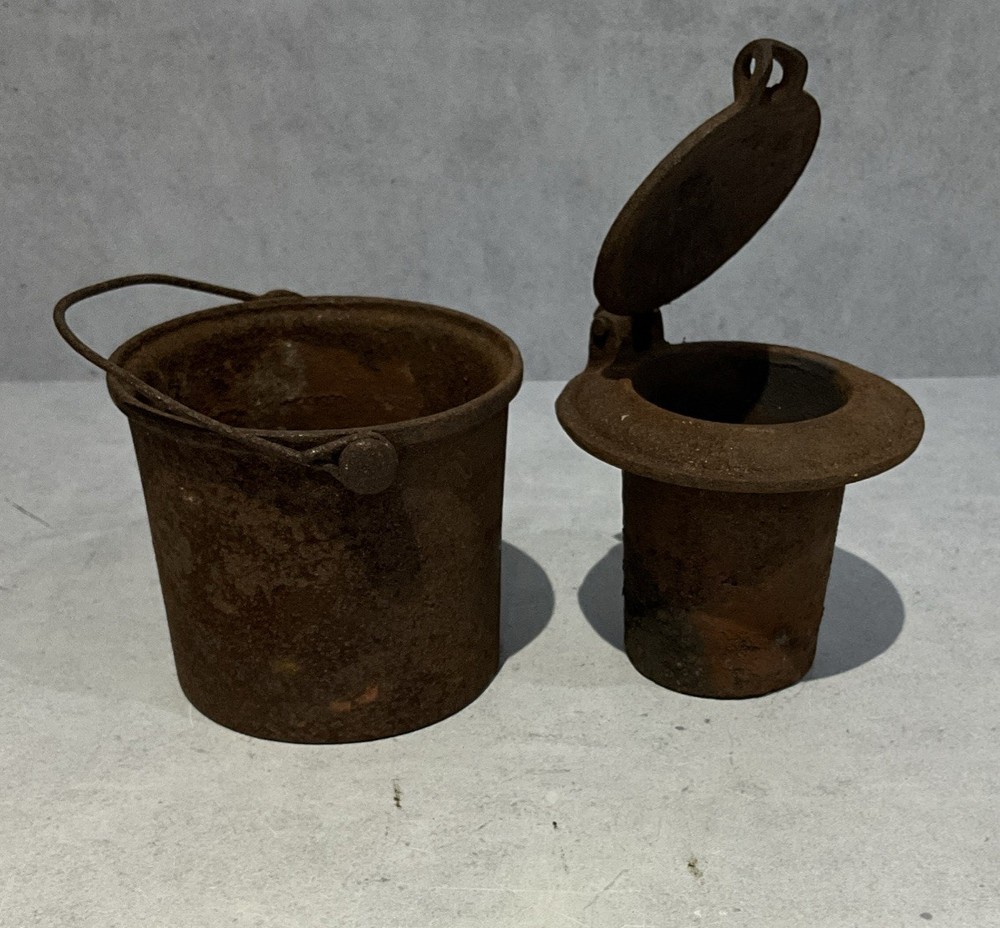 Antique Cast Iron Glue Pot Complete Primitive