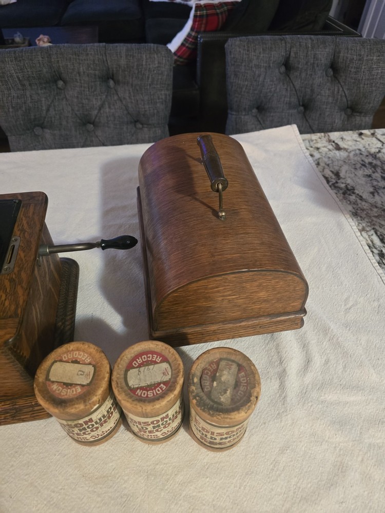 Edison Standard Phonograph w/ Horn + Extras