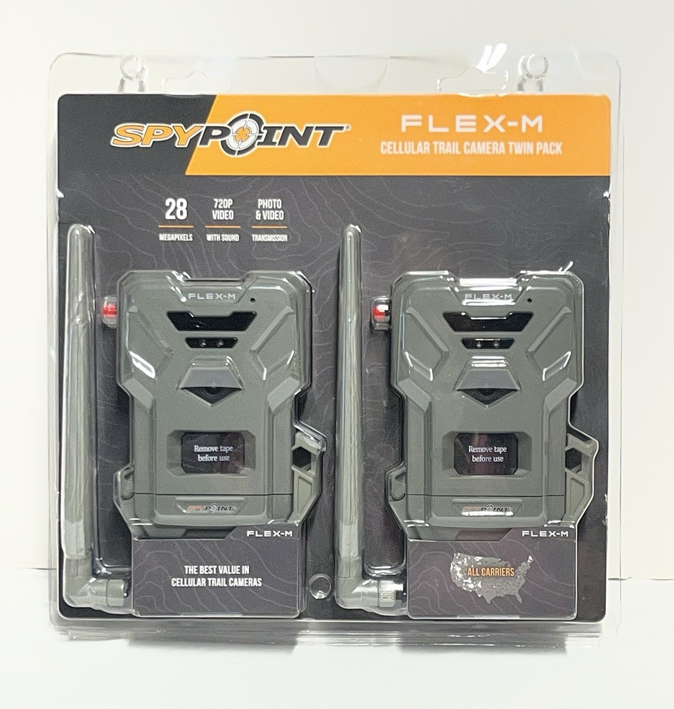 SpyPoint FLEX-M Cellular Trail Camera Twin Pack Cross-Carrier Coverage New