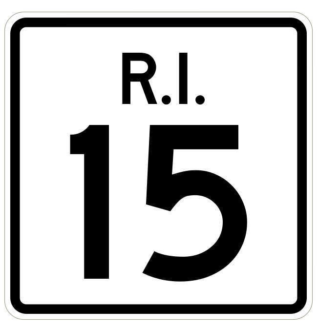 Rhode Island State Road 15 Sticker Decal