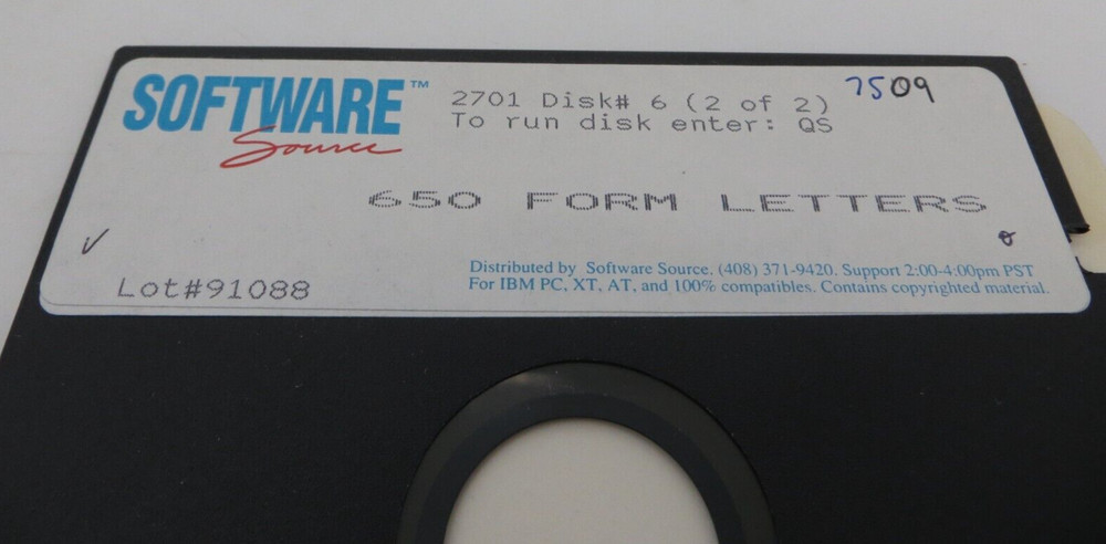 650 FORM LETTERS 5.25" Floppy Disk Vintage Computer Software Source 2701 #6