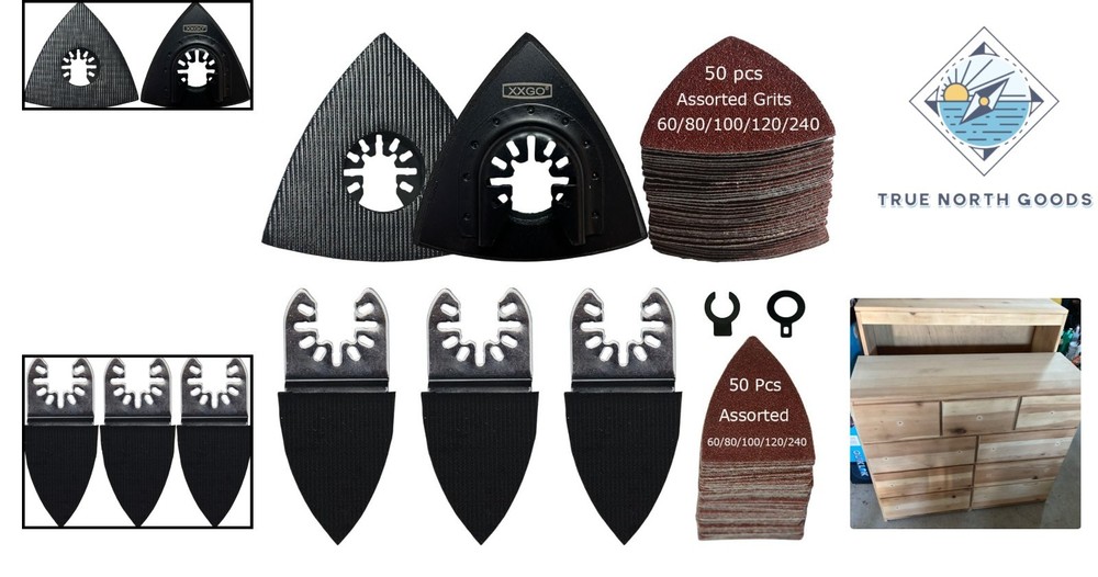 105-Pc Oscillating Multi Tool Sanding Kit | Triangular & Finger Pads Included
