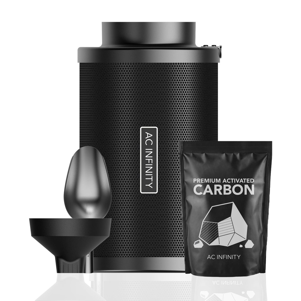 AC Infinity Refillable Carbon Filter Kit 6” with Additional 6" Kit, Black