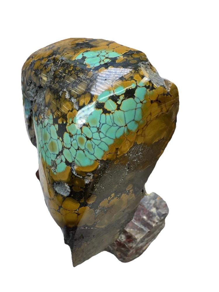 Hubei turquoise stabilized great multi color polychrome solid spiderweb nugget