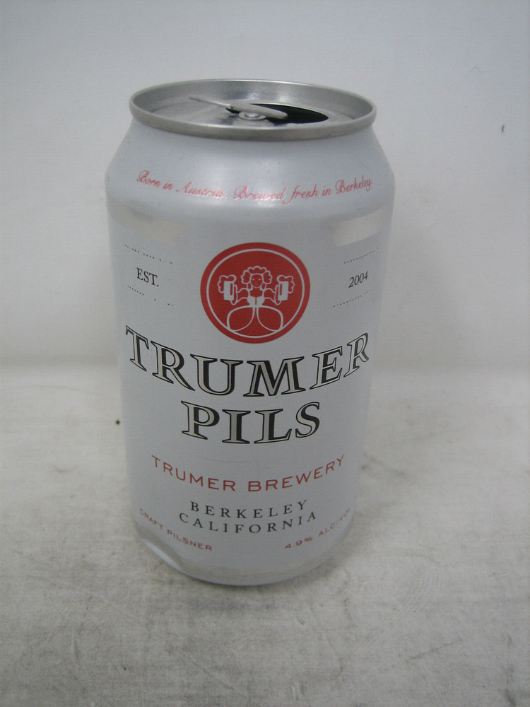 TRUMER PILS EMPTY BEER CAN MICRO BREWERY BERKELY CALIFORNIA CA