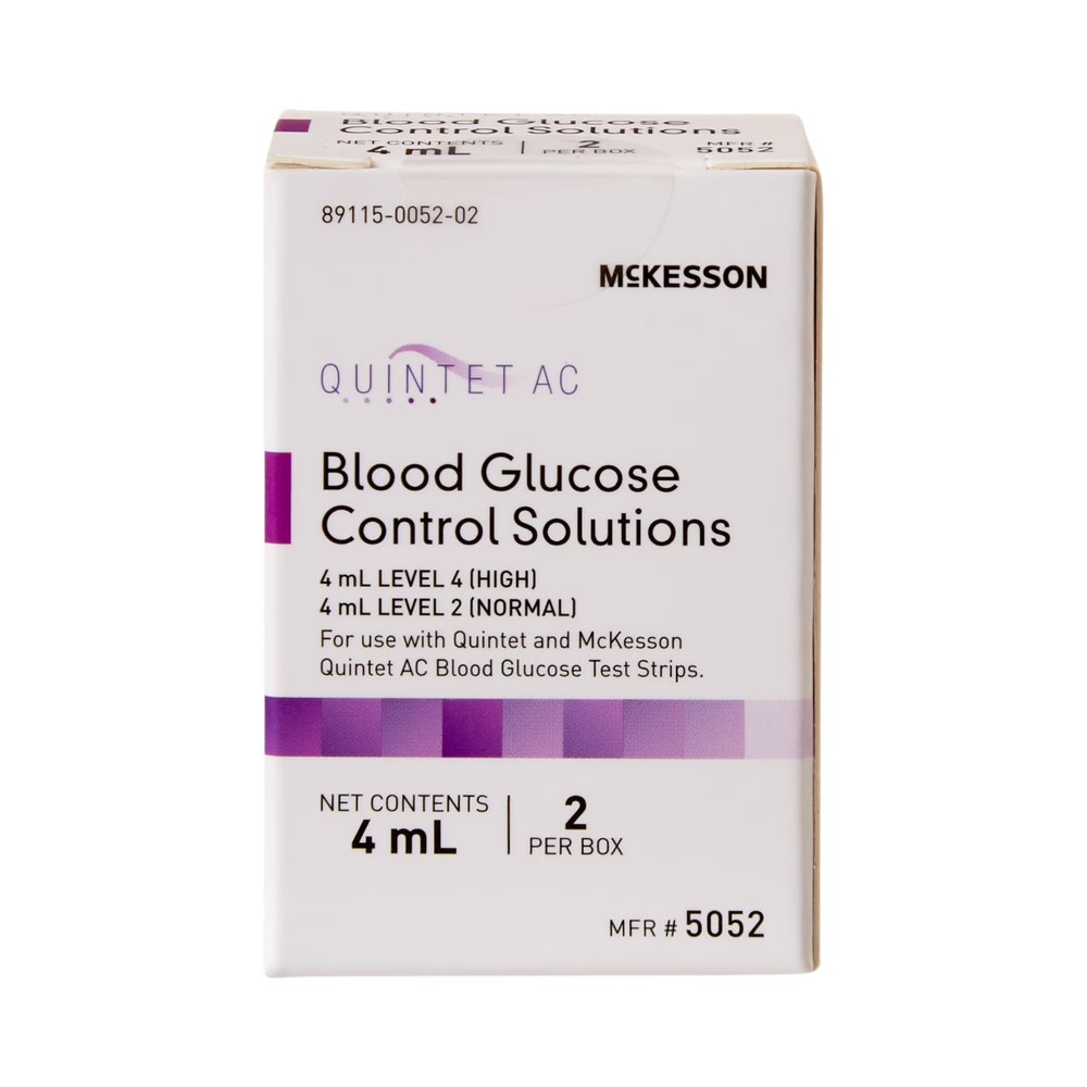 McKesson Quintet AC Glucose Control Solution Level 2 & 4 2 X 4 mL 1 per Box
