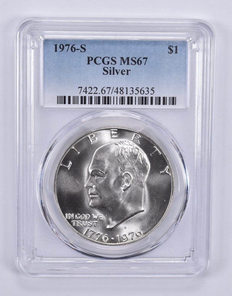 1976-S Eisenhower $1 Silver MS67 PCGS Blue Label