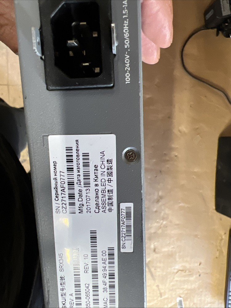 Juniper SRX345-SYS-JB Firewall 16x 1GbE 4x SFP Services Gateway