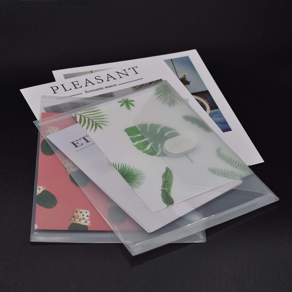48 Packs Clear Plastic Small Envelope with Hook & Loop Closure 5 1/2 x 7 1/2 ...