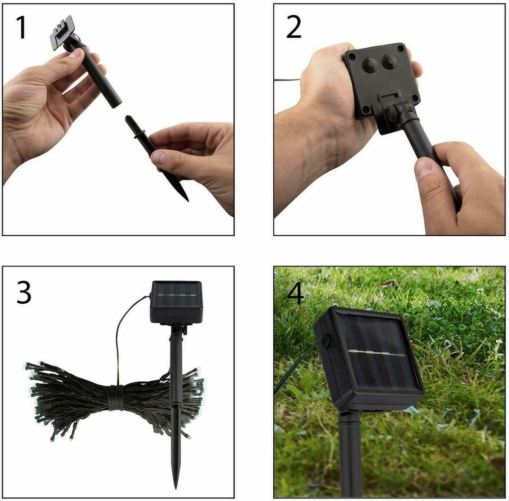 ORA LED Solar Powered String Lights with Automatic Sensor, Black, 112 Ft