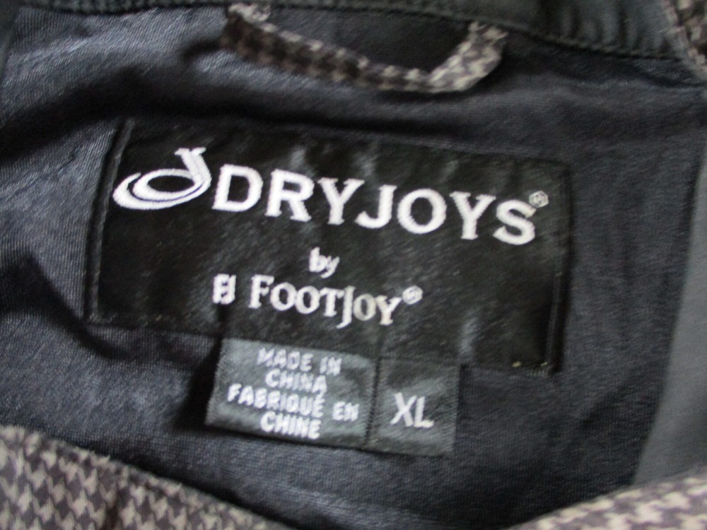 Footjoy Vest Mens Extra Large Brown Houndstooth Dryjoys Jacket Pullover Golfing