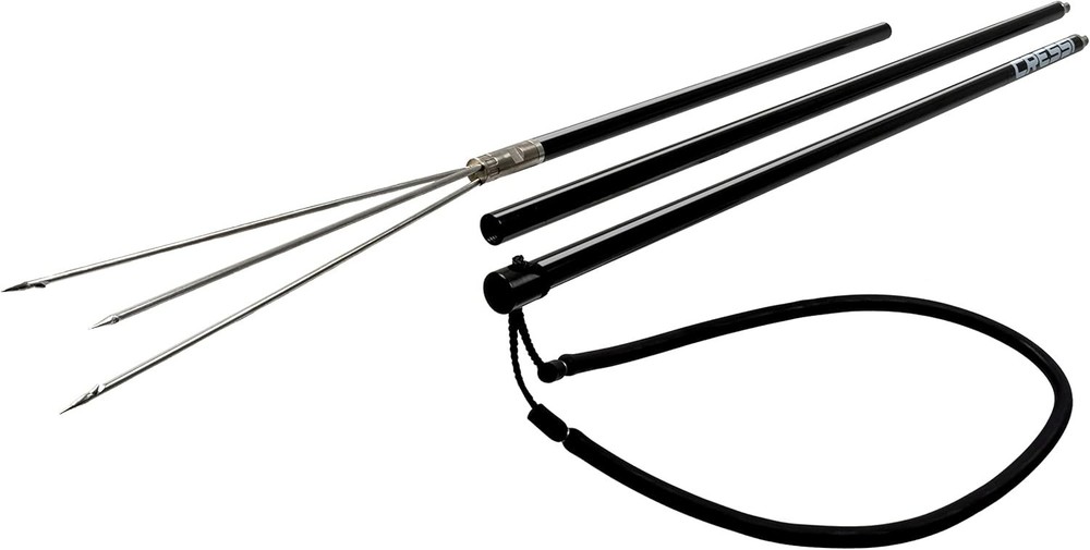 Aluminium Pole Spear, Black, 3 pcs, 6.5 ft