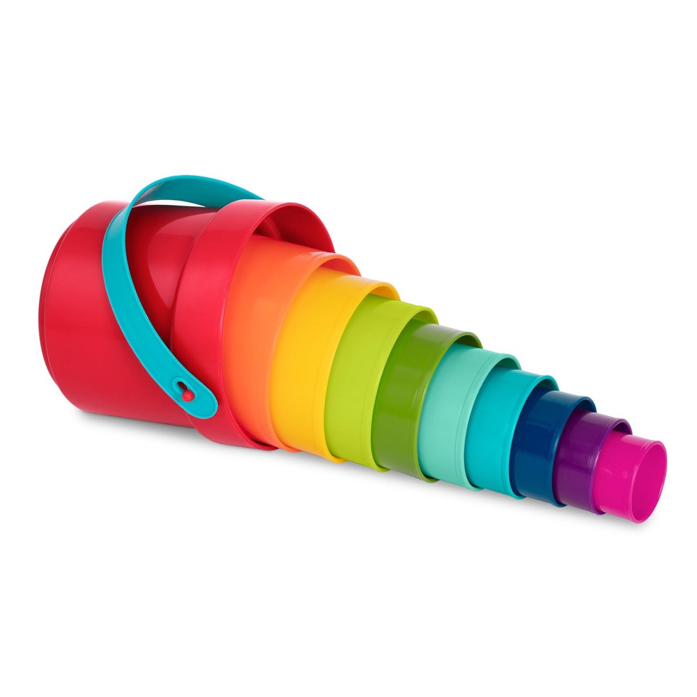 Battat Rainbow Stacking Cups Educational Toddler Toy Multicolor Playset